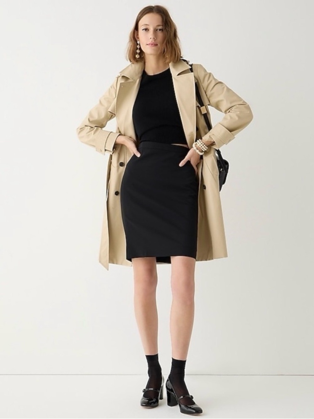 J. Crew Black Pencil Skirt
